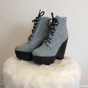 Jeffrey Campbell Tardy Denim Stud Platforms